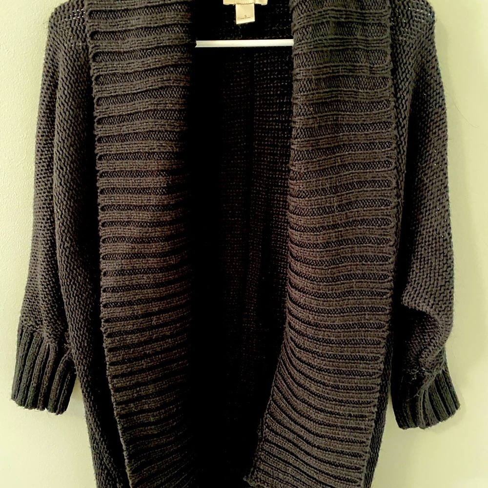 Loft chunky cardigan sweater in black size small